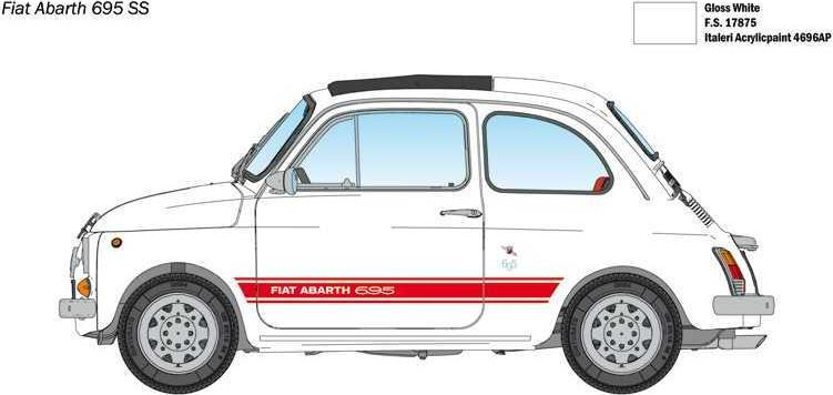 ITALERI Model Kit auto 4705 - FIAT Abarth 695SS/Assetto Corsa (1:12) - obrázek 3