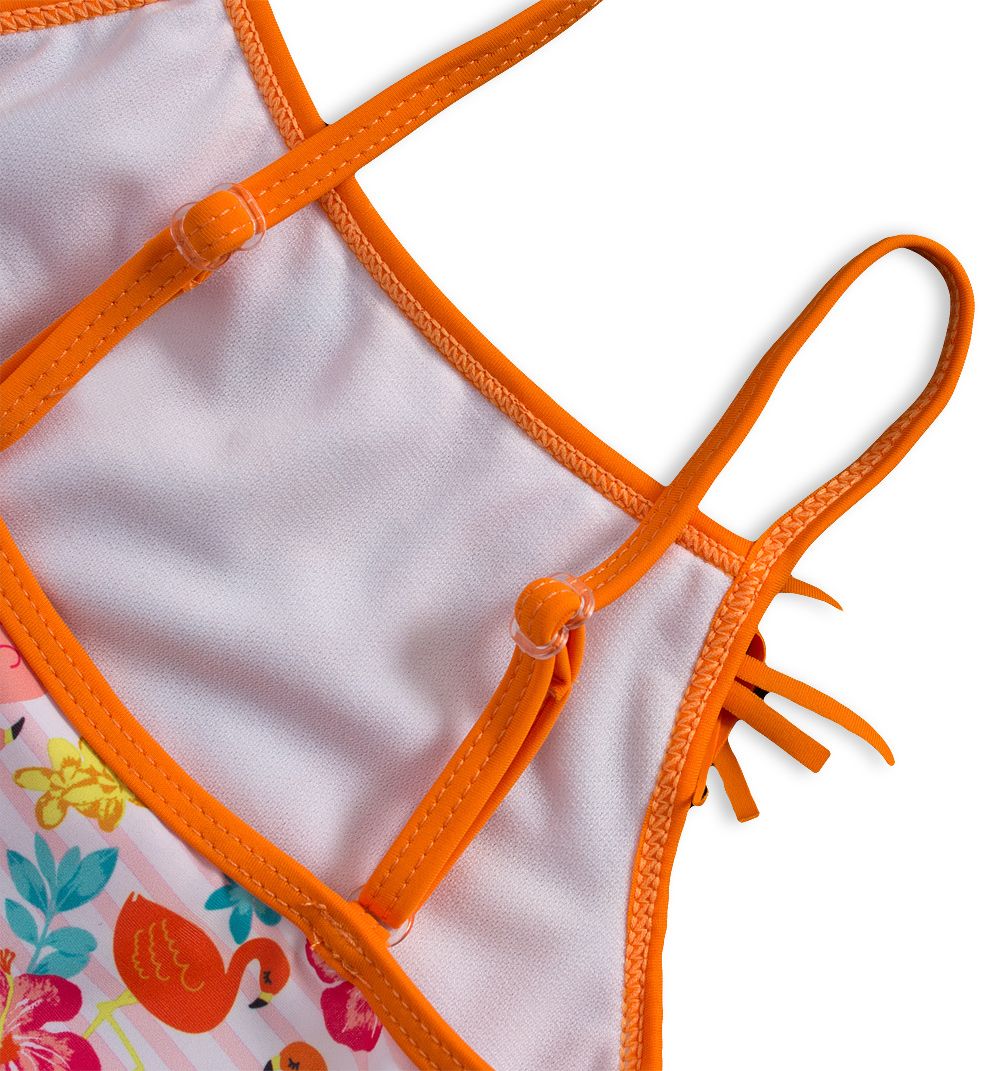 Dívčí plavky vcelku KNOT SO BAD PLAMEŇÁCI oranžové Velikost: 116 - obrázek 5