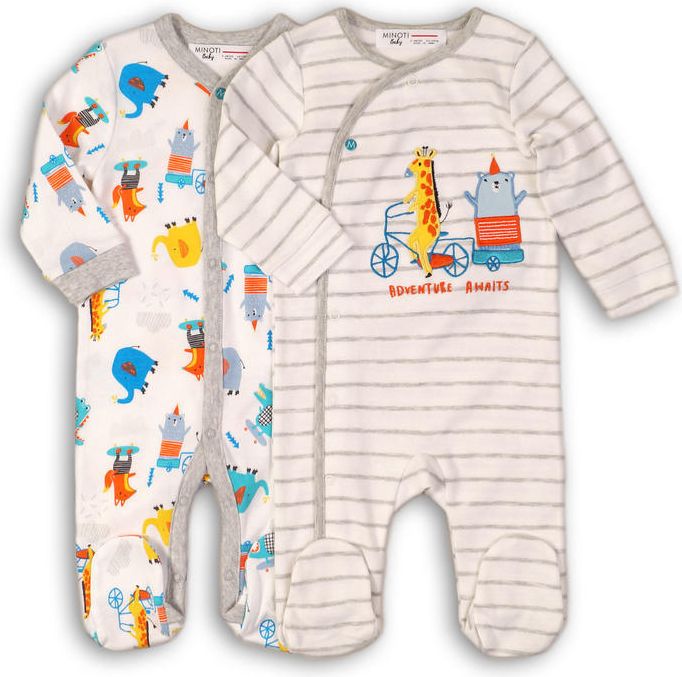 Minoti Overal kojenecký bavlněný 2pack bílá 68/74 - obrázek 1