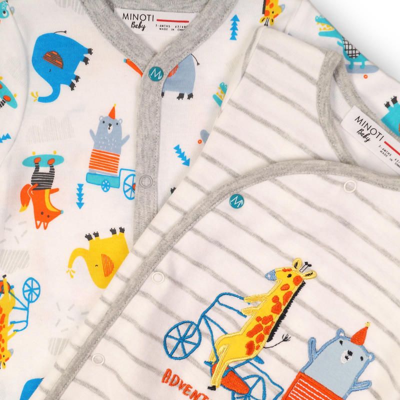 Minoti Overal kojenecký bavlněný 2pack bílá 68/74 - obrázek 2