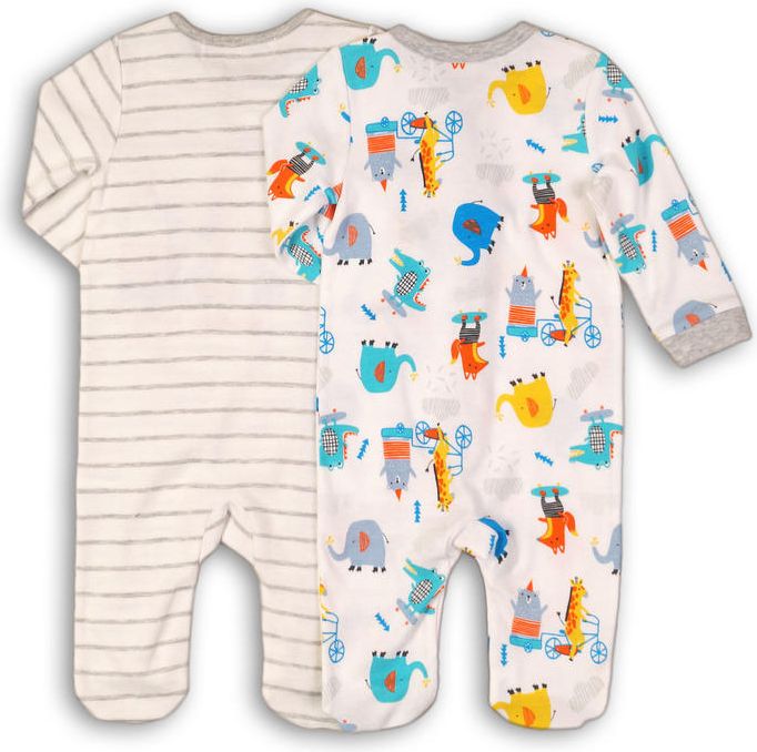 Minoti Overal kojenecký bavlněný 2pack bílá 68/74 - obrázek 3