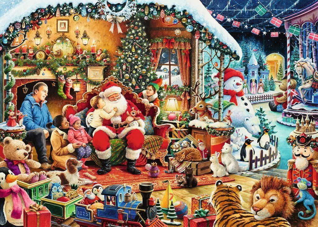 RAVENSBURGER Puzzle Hurá za Santou! 1000 dílků - obrázek 1