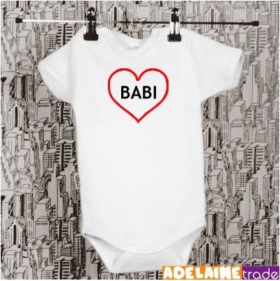 Body kr. rukáv SRDÍČKO BABI - bílé, Velikost koj. oblečení 74 (6-9m) - obrázek 1