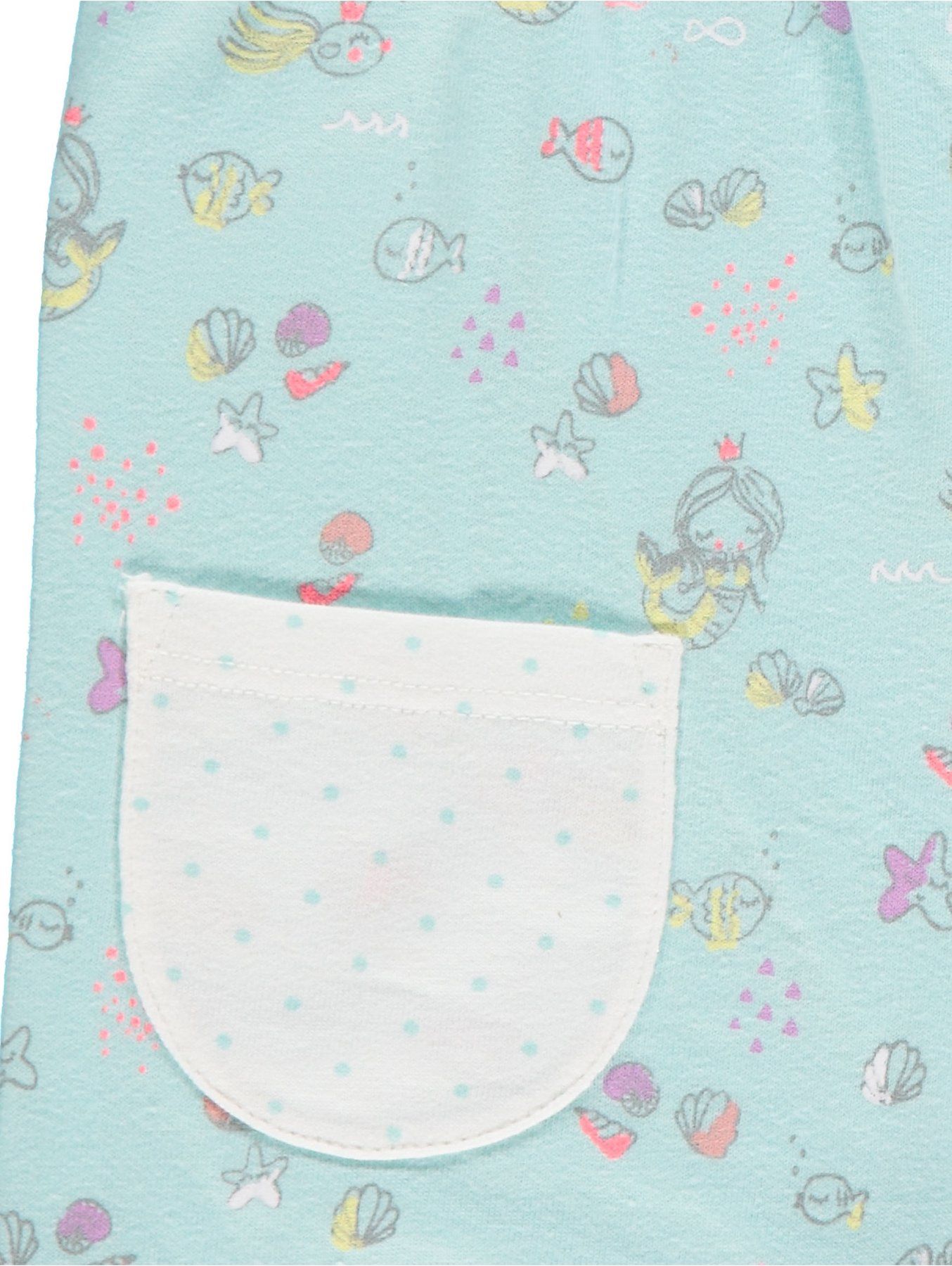 Kojenecký letní overal GEORGE, 3ks v balení, motiv morská víla Velikost: 62 - 68cm (3 - 6 měsíců) - obrázek 3