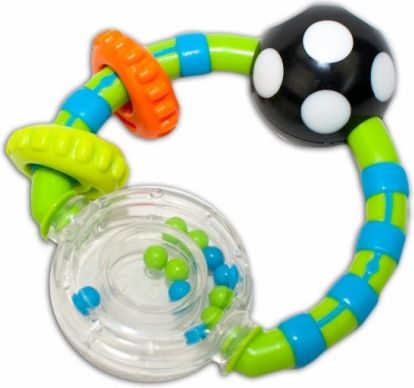 Chrastítko Canpol Babies s kroužky - zelené - obrázek 1