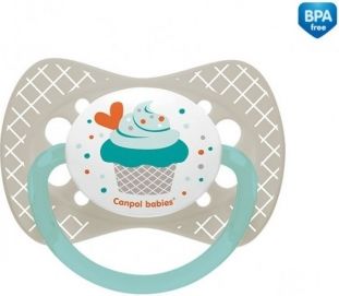 Canpol babies Dudlík symetrický Cupcake 18m+ C - šedý - obrázek 1