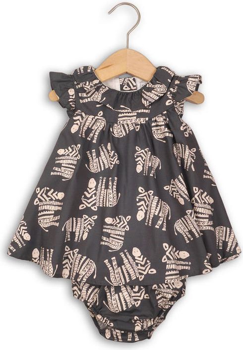 Minoti Šaty dívčí a kalhotky šedá 62/68 - obrázek 1