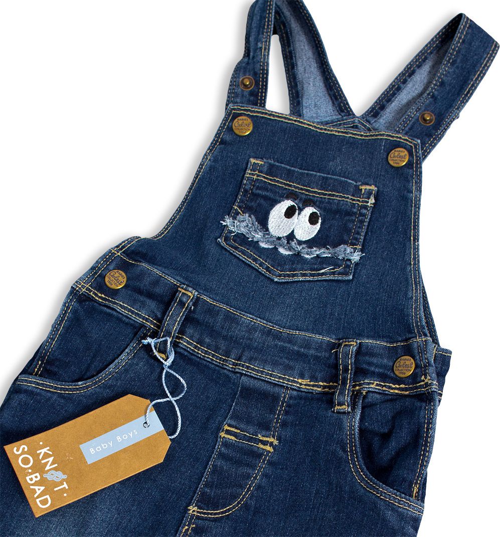 Dětské džíny s laclem KNOT SO BAD MONSTER modré Velikost: 74 - obrázek 2