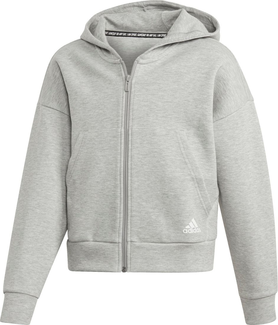 adidas Must Haves 3S Full Zip Hoodie šedá 128 - obrázek 1