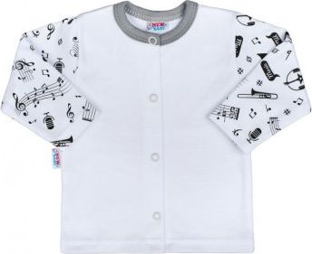 Kojenecký bavlněný kabátek New Baby Music, Bílá, 56 (0-3m) - obrázek 1