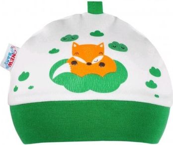 Kojenecká bavlněná čepička New Baby Liška zelená, Zelená, 62 (3-6m) - obrázek 1