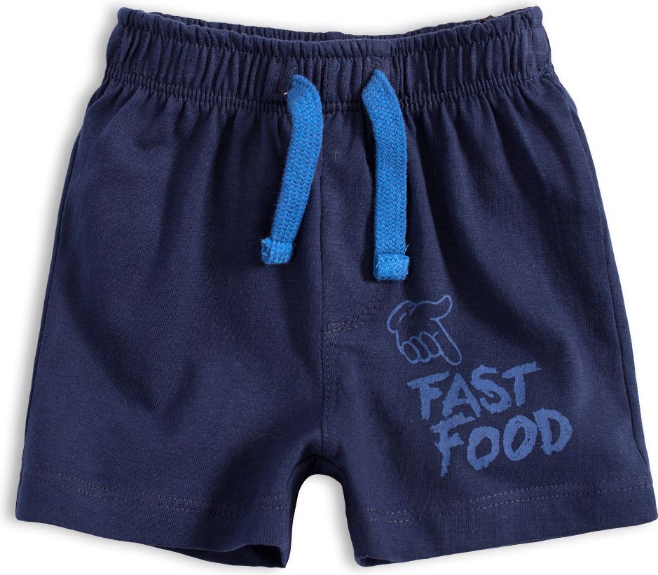 Kojenecké bavlněné šortky KNOT SO BAD FAST FOOD tmavě modré Velikost: 86 - obrázek 1
