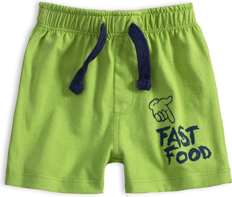 Kojenecké bavlněné šortky KNOT SO BAD FAST FOOD zelené Velikost: 86 - obrázek 1