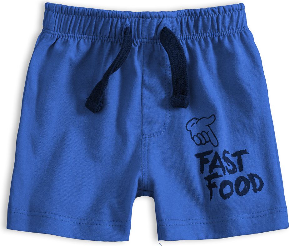Kojenecké bavlněné šortky KNOT SO BAD FAST FOOD modré Velikost: 62 - obrázek 1