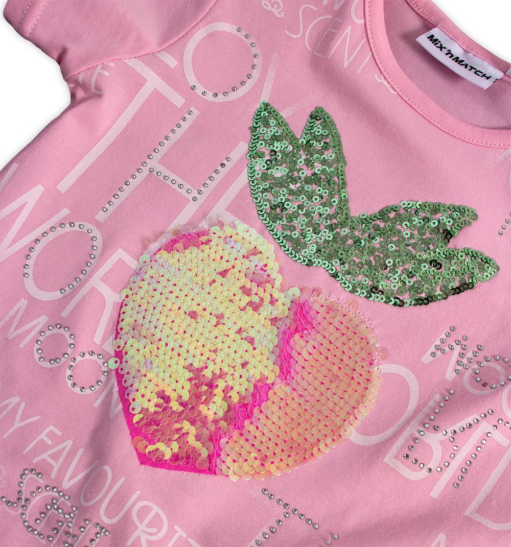 Dívčí tričko s překlápěcími flitry Mix´nMATCH BERRY světle růžové Velikost: 152 - obrázek 3