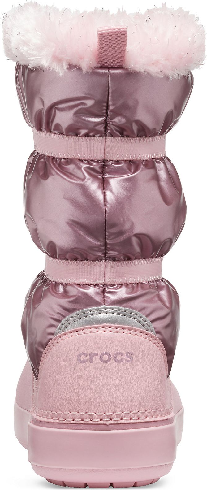 Crocs pudrové dívčí sněhule CB LodgePoint Metallic Boot G Rose Gold Metallic  - 29/30 - obrázek 5