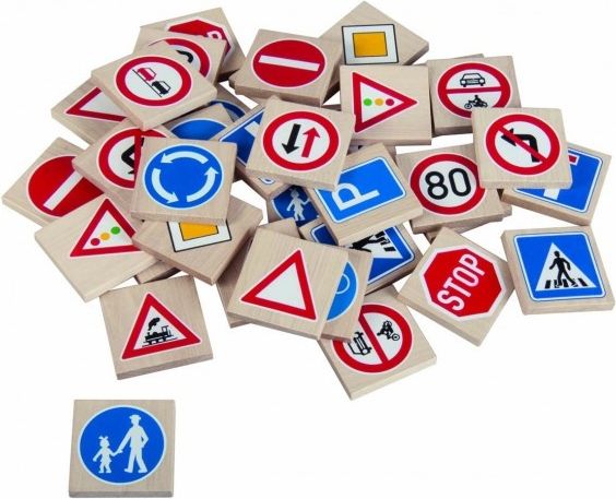 Pexeso dopravní značky dřevo 36ks 4x4x0,6cm v krabici - obrázek 3