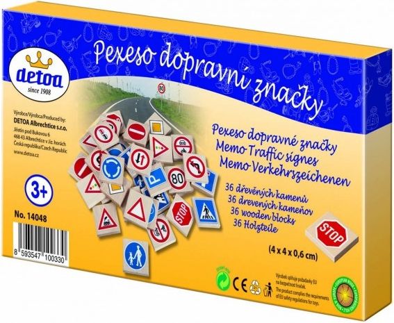 Pexeso dopravní značky dřevo 36ks 4x4x0,6cm v krabici - obrázek 4