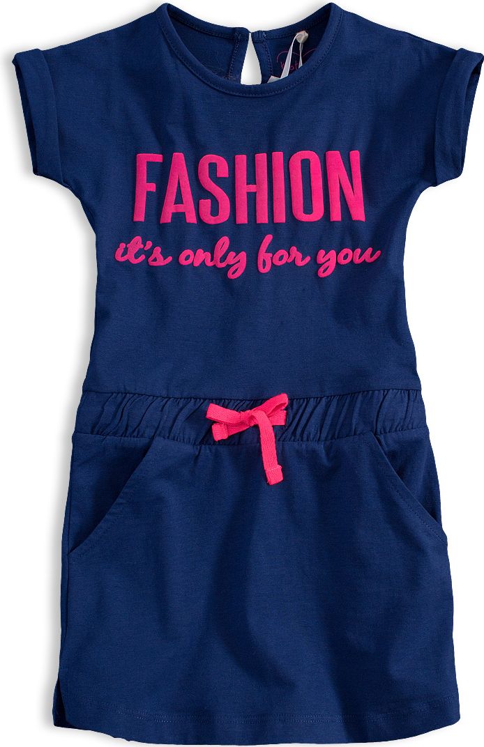 Dívčí bavlněné šaty KNOT SO BAD FASHION modré Velikost: 104 - obrázek 1