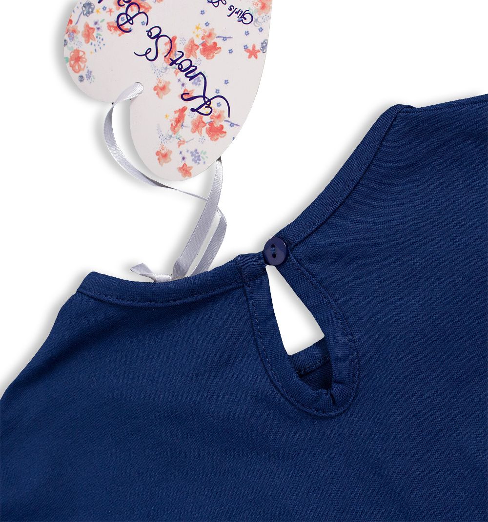 Dívčí bavlněné šaty KNOT SO BAD FASHION modré Velikost: 104 - obrázek 5