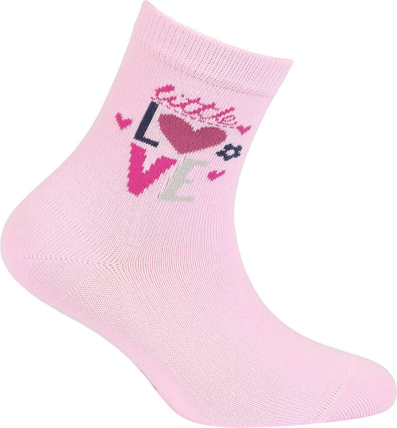 Dívčí ponožky s obrázkem GATTA LITTLE LOVE růžové Velikost: 33-35 - obrázek 1