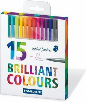 Liner "Triplus 334", sada - 15ks, různé barvy, 0,3 mm, STAEDTLER, box 15 ks - obrázek 1
