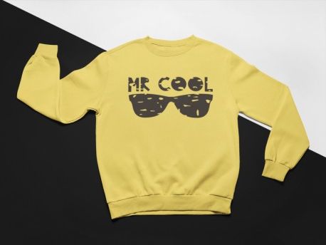 KIDSBEE Super klučičí tepláková mikina Mr. Cool - žlutá, Velikost koj. oblečení 98 (24-36m) - obrázek 1