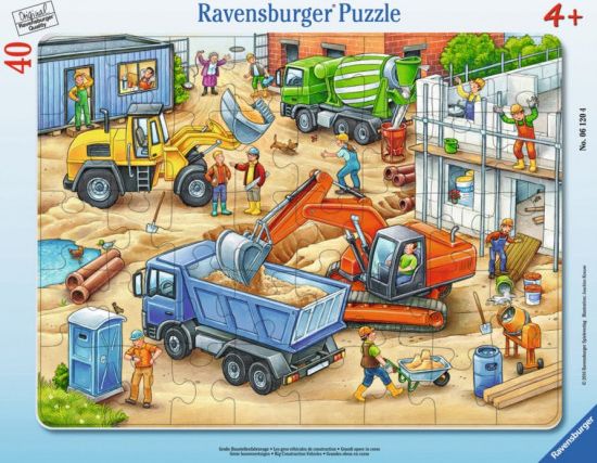 RAVENSBURGER Puzzle Velká stavební auta 40 dílků - obrázek 1