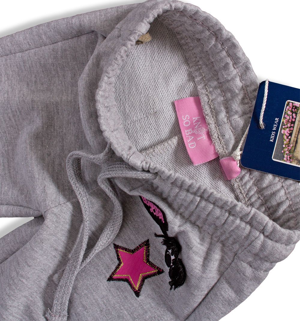 Dívčí tepláky KNOT SO BAD BEAUTIFUL šedé Velikost: 110 - obrázek 3