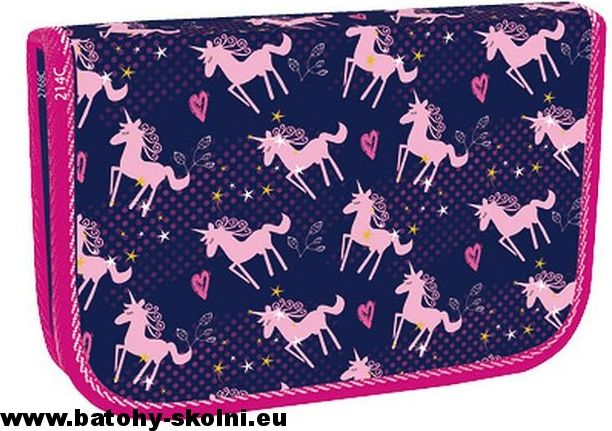 Školní jednopatrový penál Stil pouzdro Koníčci Pink Unicorn - obrázek 2