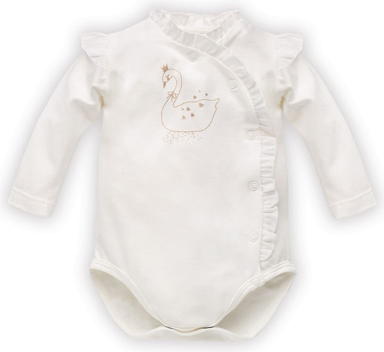 PINOKIO Body zavinovací s volánky dlouhý rukáv Princess vel. 62 – écru - obrázek 1
