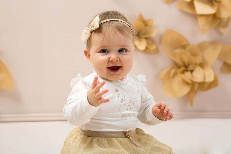 PINOKIO Body zavinovací s volánky dlouhý rukáv Princess vel. 62 – écru - obrázek 2