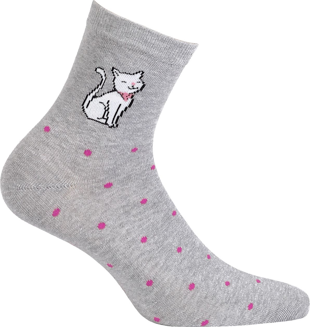 Dětské vzorované ponožky WOLA KOČIČKA šedé Velikost: 39-41 - obrázek 1