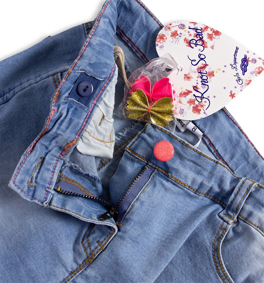 Dívčí džínové šortky KNOT SO BAD GIRLS modré Velikost: 140 - obrázek 3