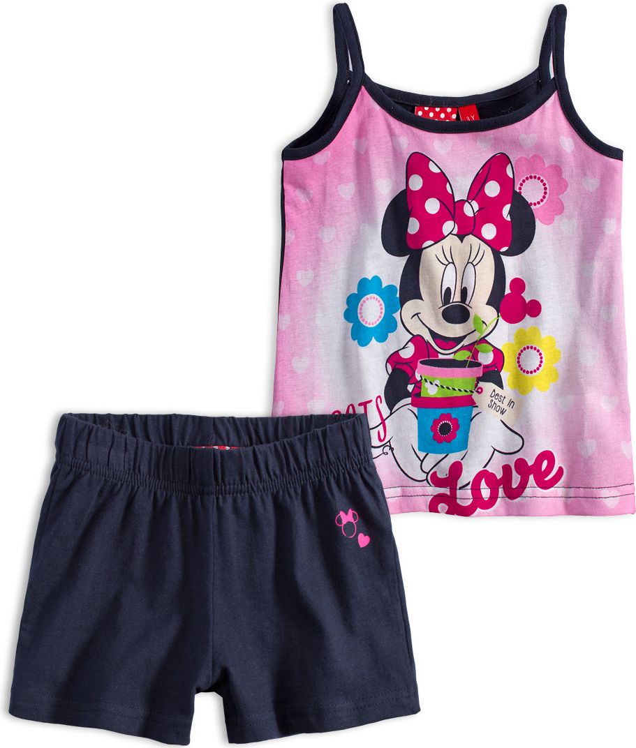 Dívčí letní souprava DISNEY MINNIE FLOWERS modrá Velikost: 140 - obrázek 1