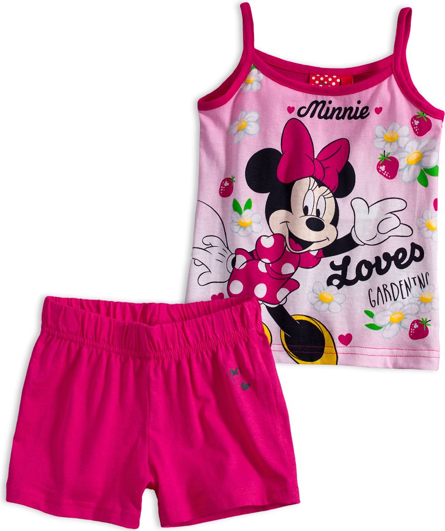 Dívčí letní souprava DISNEY MINNIE FLOWERS růžová Velikost: 98 - obrázek 1