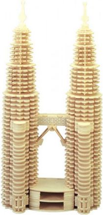 Woodcraft 3D puzzle dřevěná skládačka Pets Twin Towers P102 - obrázek 1