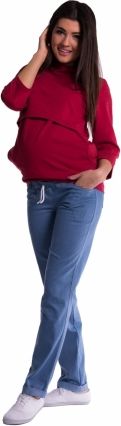 Be MaaMaa Těhotenské kalhoty - světlý jeans, vel. XL - obrázek 1