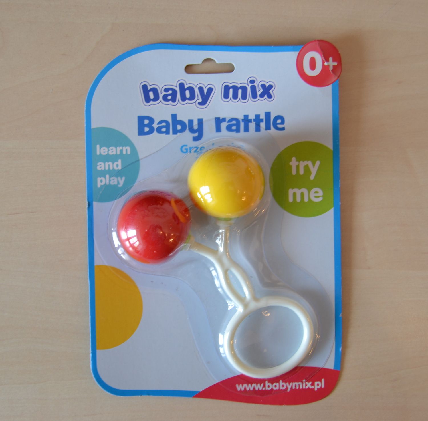Kojenecké chrastítko Baby mix dvě kuličky - obrázek 1