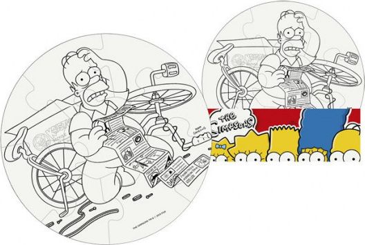 EFKO Vymaluj si puzzle The Simpsons - kruh 9 dílků - obrázek 1