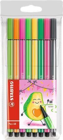 Sada fixů "Pen 68 Living Colors", 8 různých barev, Avokádo, 1 mm, STABILO, set 8 ks - obrázek 1