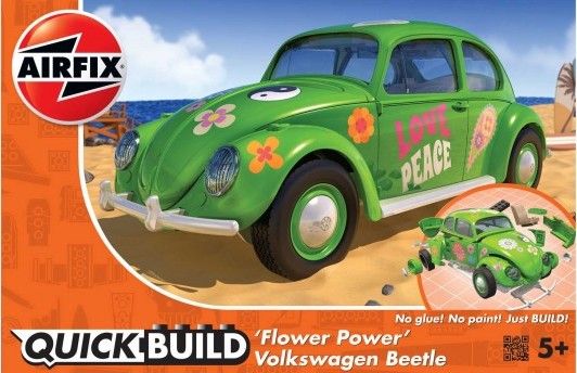 AIRFIX Quick Build auto J6031 - QUICKBUILD VW Beetle Flower-Power - obrázek 1