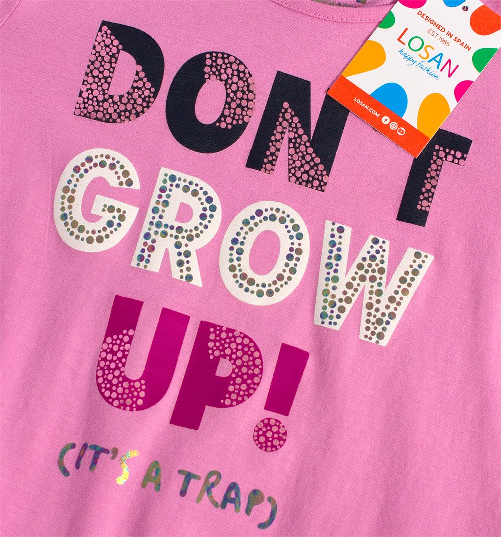 Dívčí triko LOSAN DON´T GROW růžové Velikost: 128 - obrázek 2