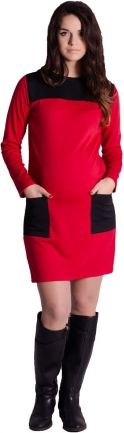 Be MaaMaa Těhotenské šaty/tunika - červené - obrázek 1