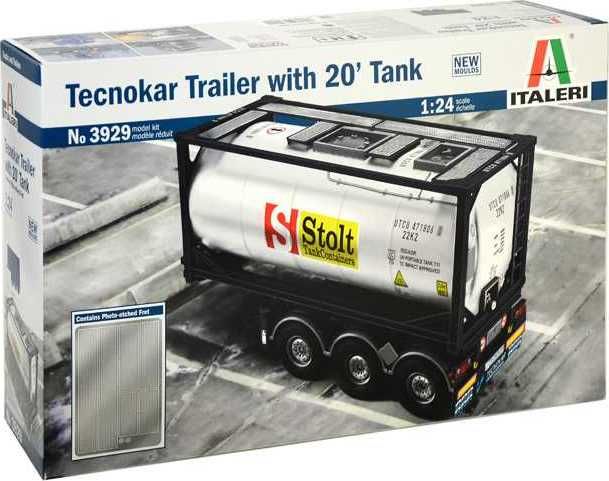 ITALERI Model Kit návěs 3929 - TECNOKAR TRAILER WITH 20' TANK (1:24) - obrázek 1