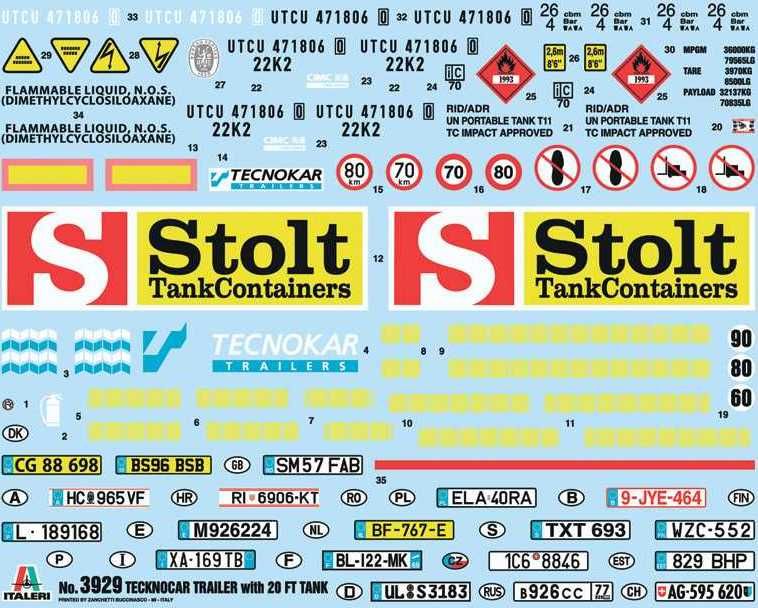 ITALERI Model Kit návěs 3929 - TECNOKAR TRAILER WITH 20' TANK (1:24) - obrázek 18