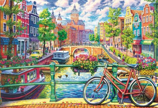 TREFL Puzzle Amsterdamský kanál 1500 dílků - obrázek 1