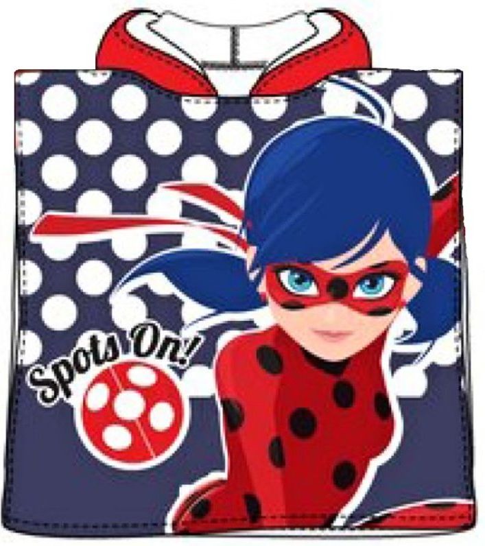 SunCity · Dívčí pončo - koupací osuška s kapucí - Kouzelná beruška - Ladybug - modré - obrázek 1