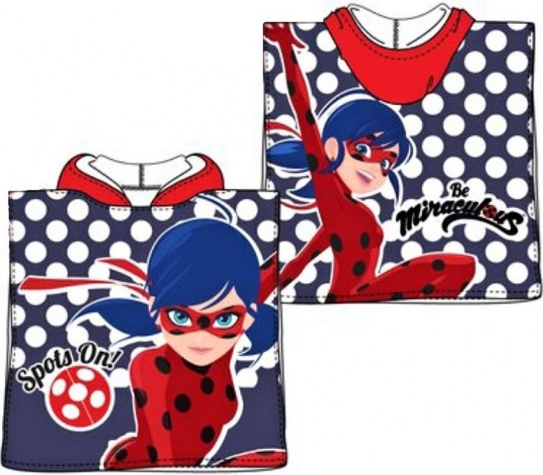 SunCity · Dívčí pončo - koupací osuška s kapucí - Kouzelná beruška - Ladybug - modré - obrázek 2