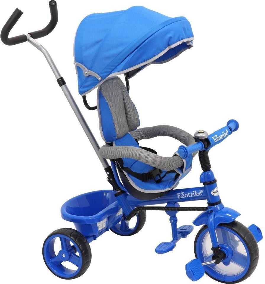 Dětská tříkolka Baby Mix Ecotrike s bezpečnostními pásy light blue - obrázek 1